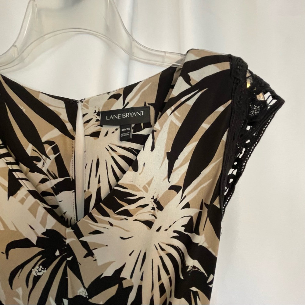 Lane Bryant Black and White maxi Dress with pockets - Picture 4 of 6